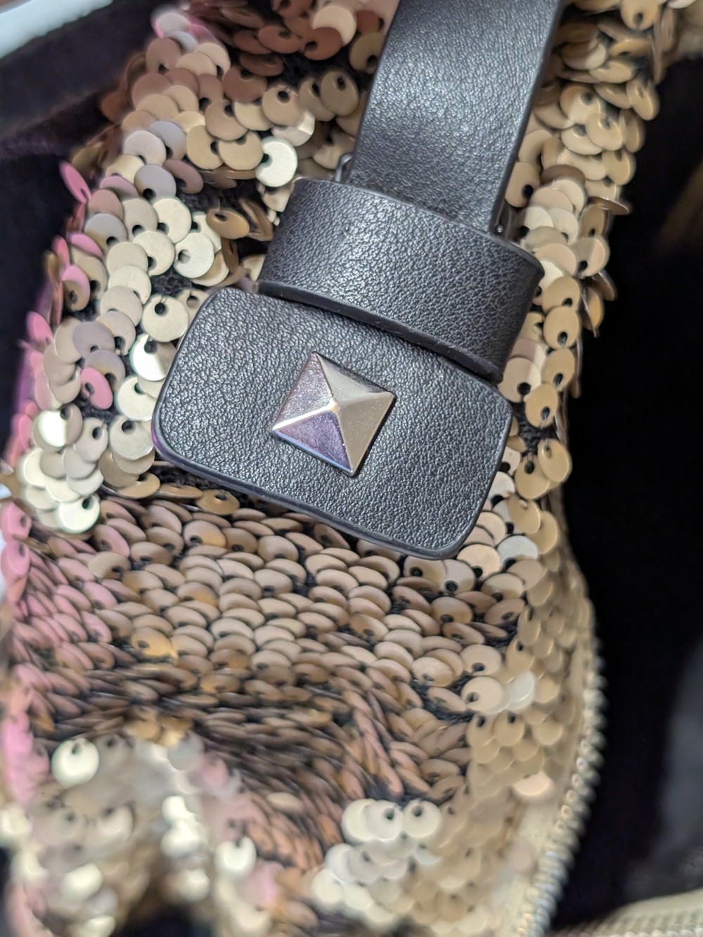 Sequin Mini Backpack - Gold - Picture 3 of 13